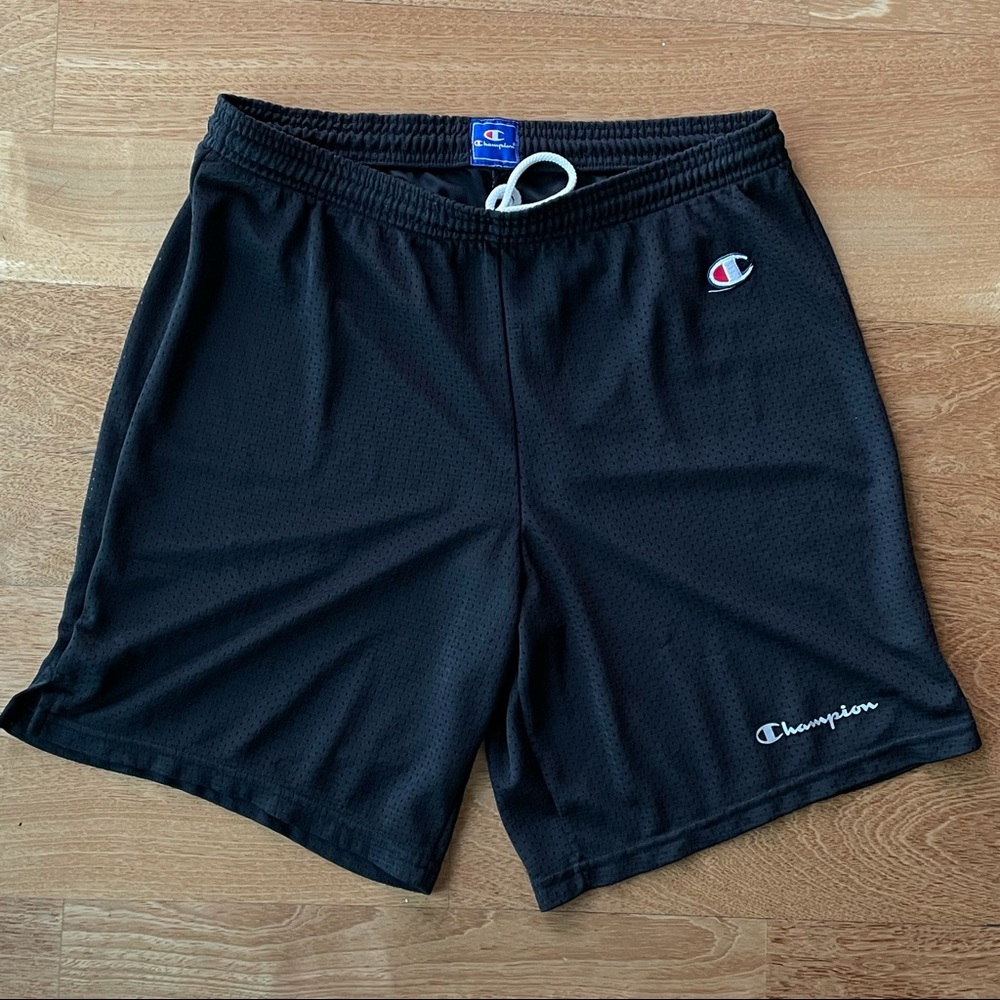 Vintage Champion Mesh Black Athletic Shorts